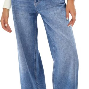 Women Wide Leg Jeans High Waist Baggy Jean Loose Boyfriend Jeans Denim Pants