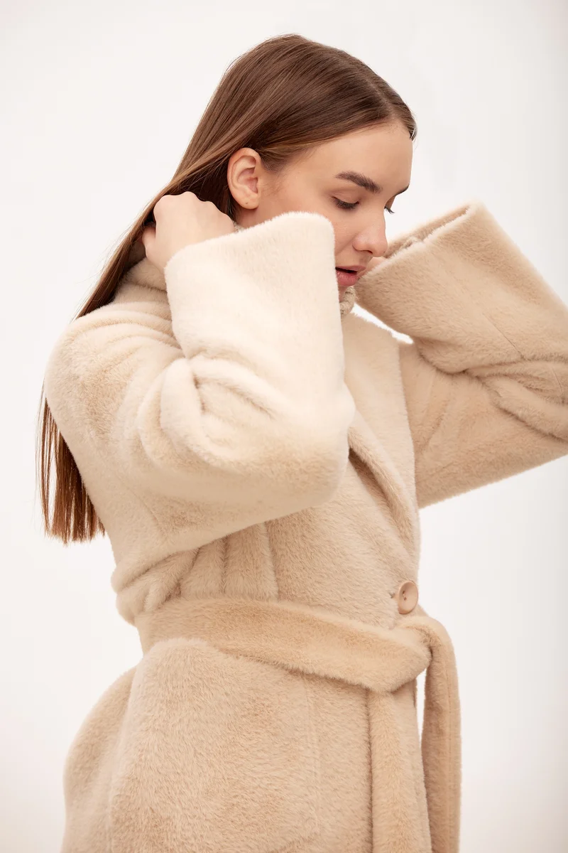 Plush Belted Coat