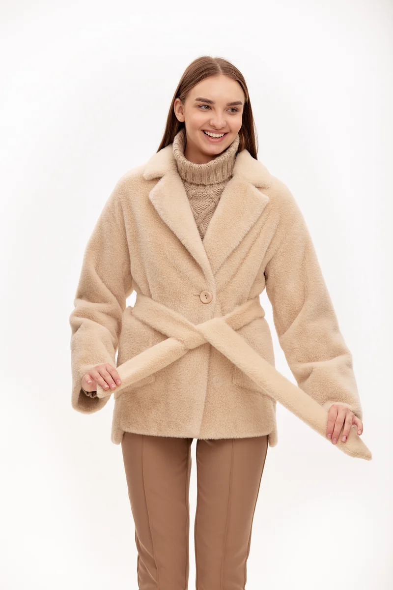 Plush Belted Coat