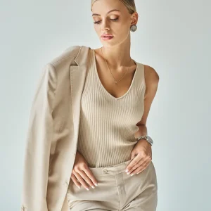 Beige Harmony Blazer Set